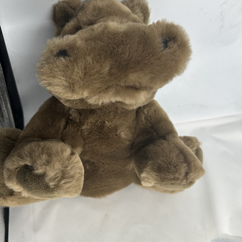 FAO Schwartz Plush Stuffed Animal Toy Hippopotamus Dark Brown Vintage